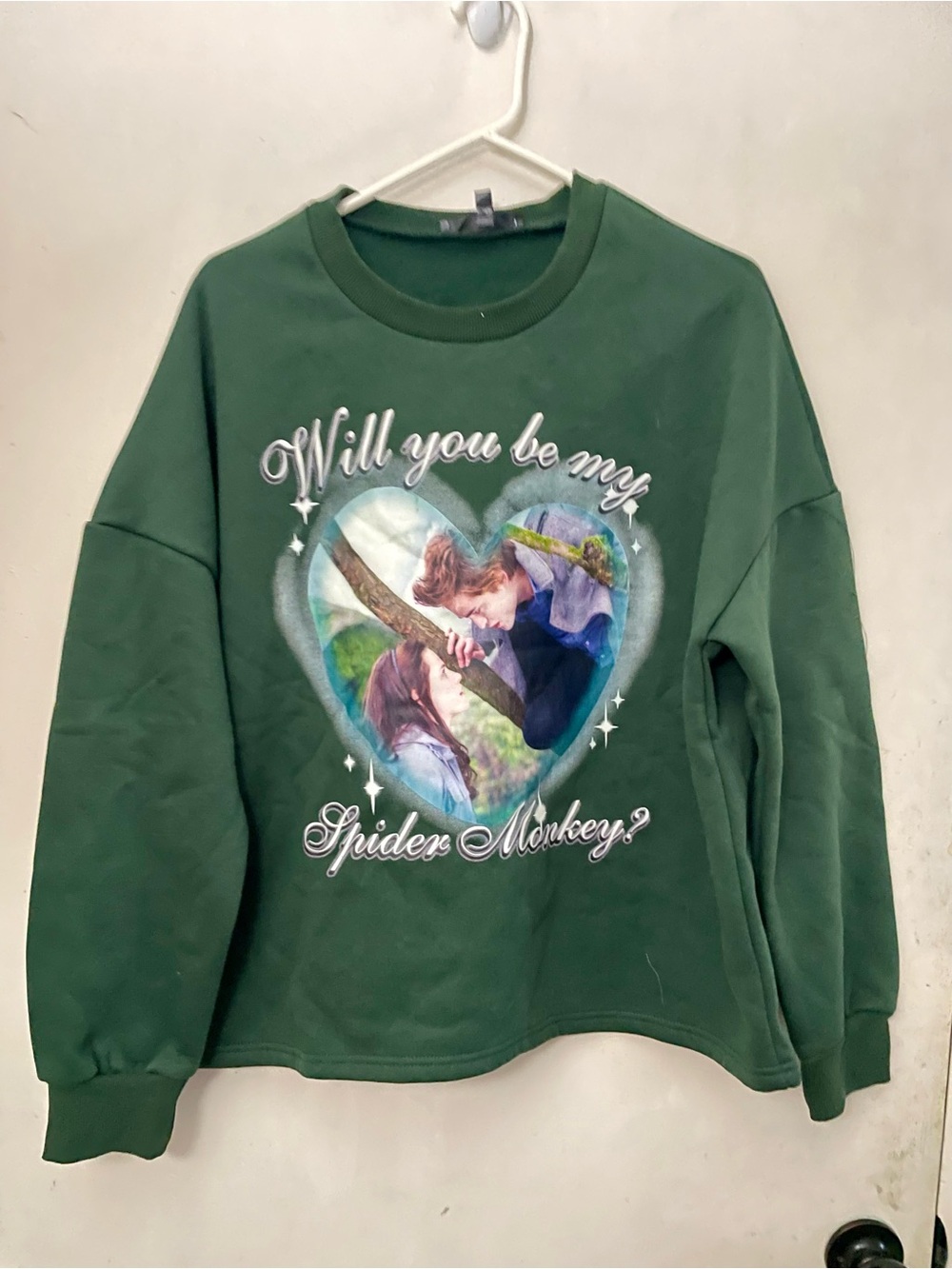 Dolls Kill Twilight Green Graphic Crewneck Sweatshirt size XXS NEW